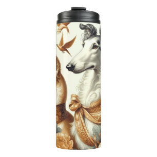 Termo Ilustracion de perro de Borzoi Vintage