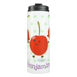 Termo Ilustracion de personalizado de cerezas rojas de s
