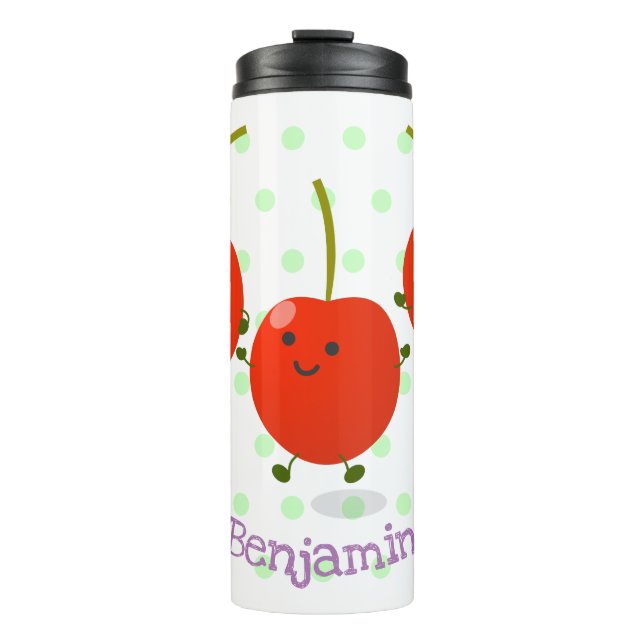Termo Ilustracion de personalizado de cerezas rojas de s (Anverso)