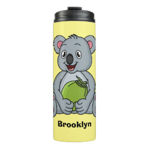 Termo Ilustracion de personalizado de coco y koala cuta