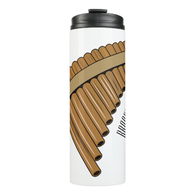 Termo Ilustracion de personalizado de la flauta de pan / (Anverso)
