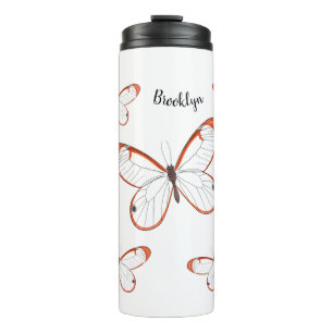 Termo Ilustracion de personalizado de mariposa de vidrio