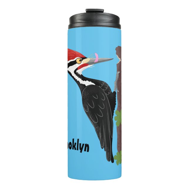 Termo Ilustracion de personalizado de pájaros carpintero (Anverso)