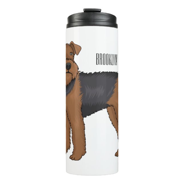 Termo Ilustracion de personalizado de perro Airedale ter (Anverso)