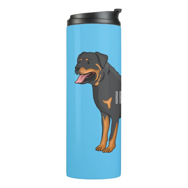 Termo Ilustracion de personalizado de perro de Rottweile (Rotado hacia la izquierda)