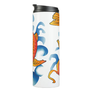 Termo Ilustracion De Pescado De Natación Koi