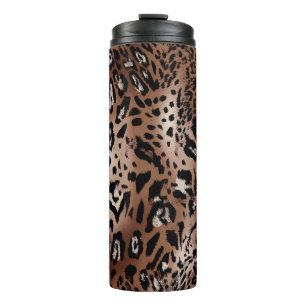 Termo Ilustracion de piel de leopardo tejido de patrones