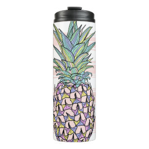 Termo Ilustracion de piña vintage colorido.