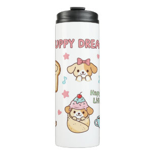 Termo Ilustracion de Sueño Cachorro Kawaii Perro de di