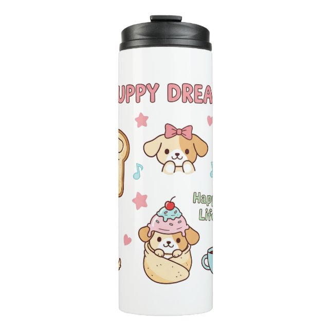 Termo Ilustracion de Sueño Cachorro Kawaii | Perro de di (Anverso)