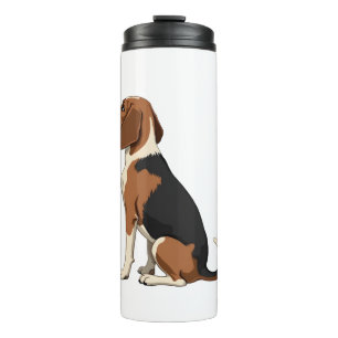 Termo Ilustración de vista trasera de perro Beagle vinta