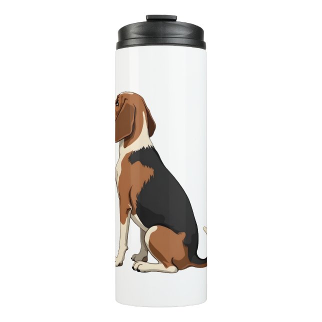 Termo Ilustración de vista trasera de perro Beagle vinta (Anverso)