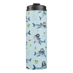 Termo Ilustracion del perro del tiburón pirata