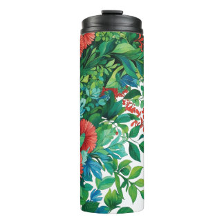 Termo Ilustración floral botánica vibrante - Verde exube