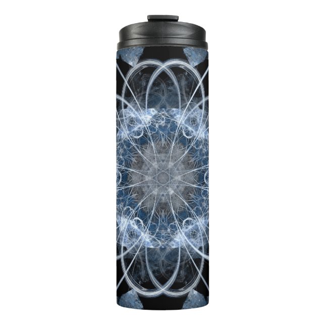 Termo Ilustracion fractal por computadora de invierno az (Anverso)