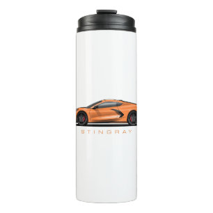 Termo Ilustración negra de Chevy Corvette C8
