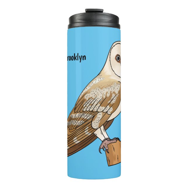 Termo Ilustracion personalizado de aves de búho de Barn (Anverso)