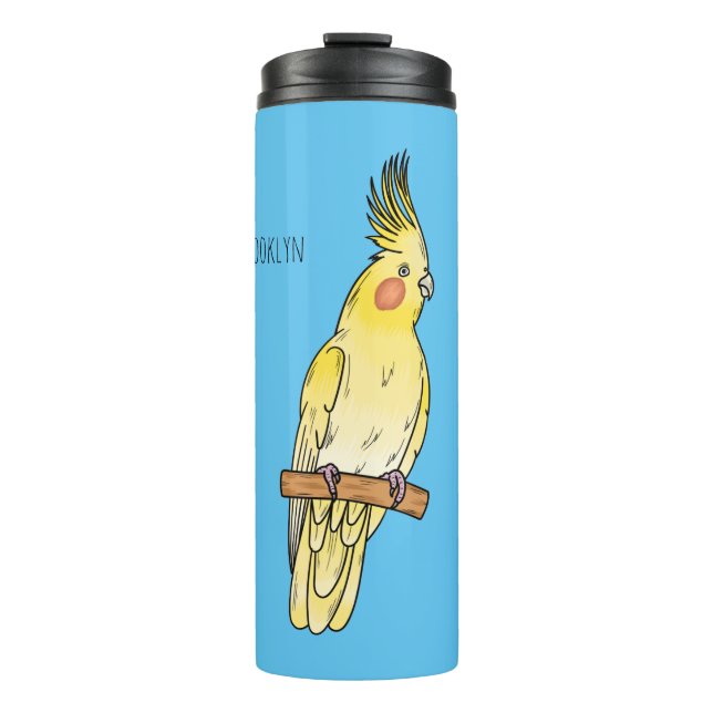 Termo Ilustracion personalizado de aves de Cockatiel (Anverso)
