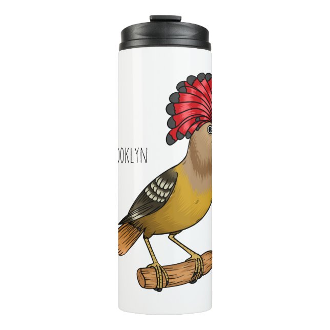 Termo Ilustracion personalizado de aves Royal flycatcher (Anverso)