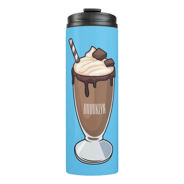 Termo Ilustracion personalizado de batido de chocolate (Anverso)