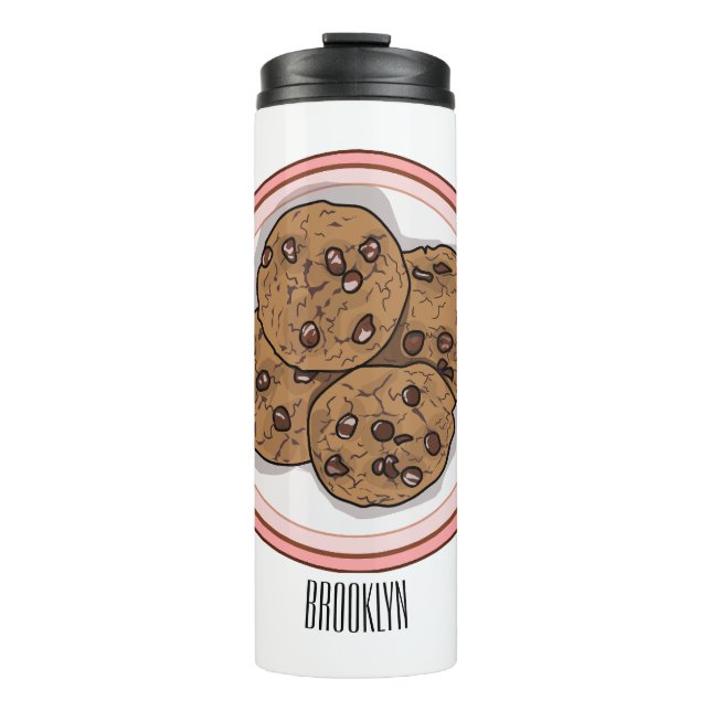 Termo Ilustracion personalizado de galletas de chocolate (Anverso)