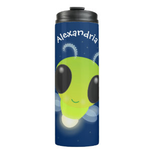 Termo Ilustracion personalizado de luciérnaga con brillo