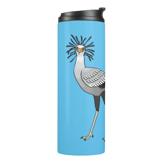 Termo Ilustracion personalizado de pájaro de Secretario (Rotado hacia la izquierda)