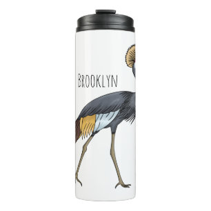 Termo Ilustracion personalizado de pájaro grullo coronad