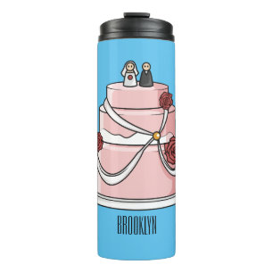 Termo ilustracion personalizado de pastel boda