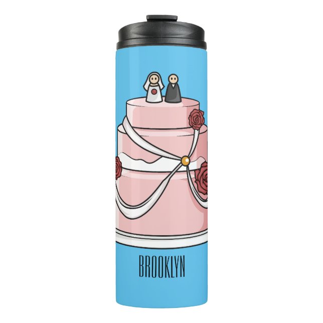 Termo ilustracion personalizado de pastel boda (Anverso)
