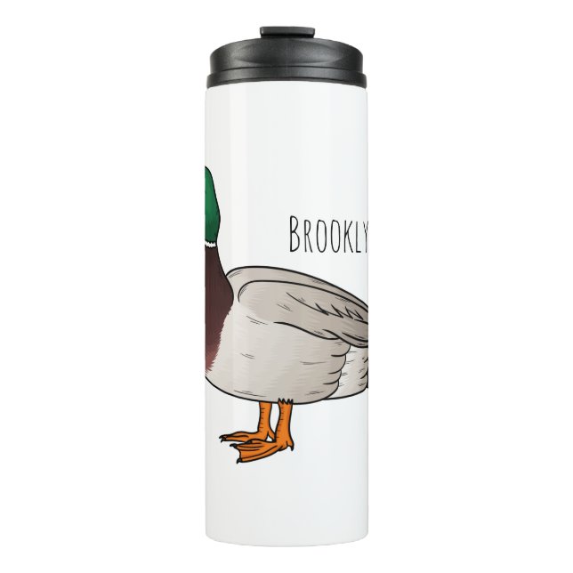 Termo Ilustracion personalizado de pato mallard (Anverso)