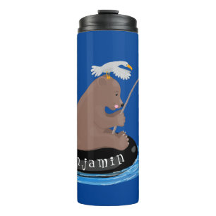 Termo Ilustracion personalizado de pesca de cachorro de