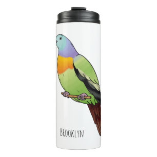 Termo Ilustracion personalizado de pichón verde de cuell