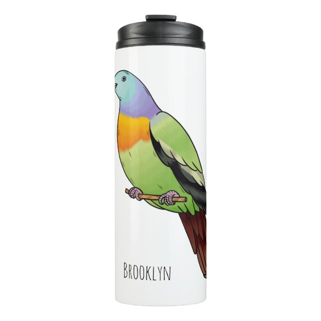 Termo Ilustracion personalizado de pichón verde de cuell (Anverso)