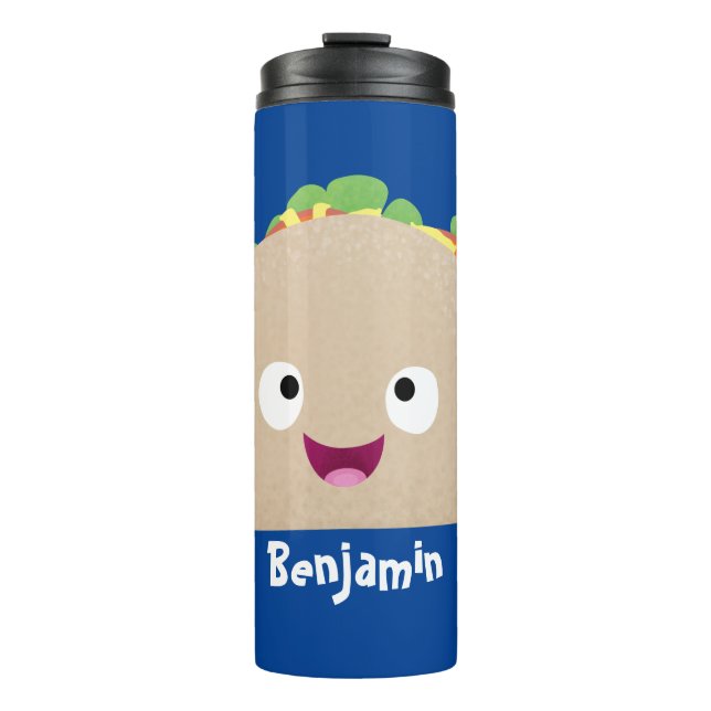 Termo Ilustracion personalizado de taco alegre sonriente (Anverso)