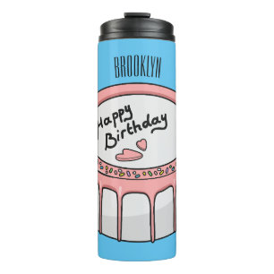 Termo Ilustracion personalizado de torta de cumpleaños