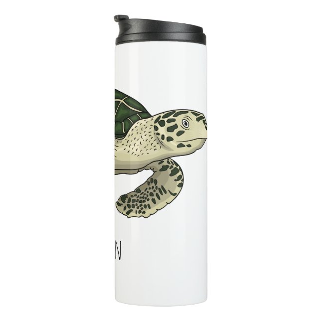 Termo Ilustracion personalizado de tortugas marinas (Rotado hacia la derecha)