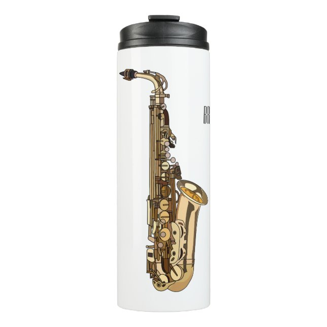 Termo Ilustracion personalizado saxofón (Anverso)
