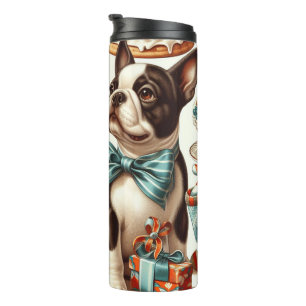 Termo Ilustracion Retro Cute Boston Terrier