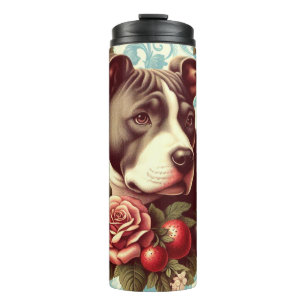 Termo Ilustracion retro estadounidense de pitado toro te