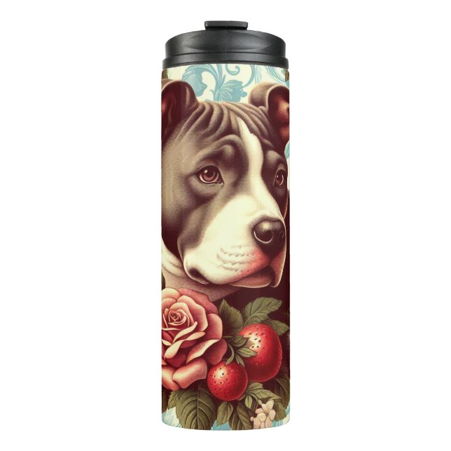 Termo Ilustracion retro estadounidense de pitado toro te (Anverso)