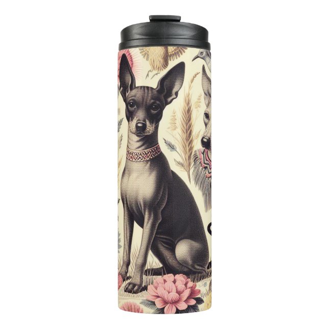 Termo Ilustracion retro Xoloitzcuintle Seamless (Anverso)