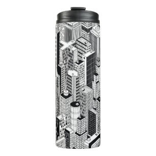Termo Ilustracion urbano de rascacielos, sin costuras is