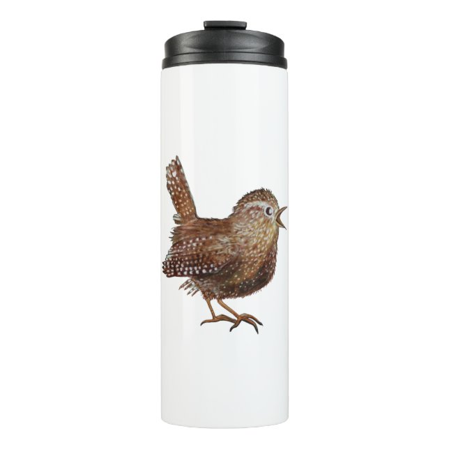 Termo Ilustracion Wren Bird (Troglodytes Troglodytes) (Anverso)