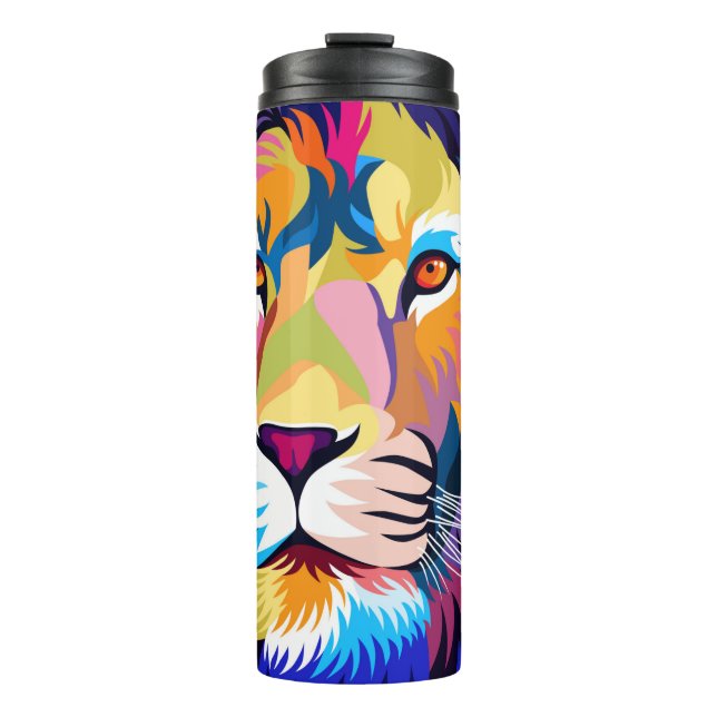 Termo ilustraciones coloridos, un león, diseño simple -  (Anverso)
