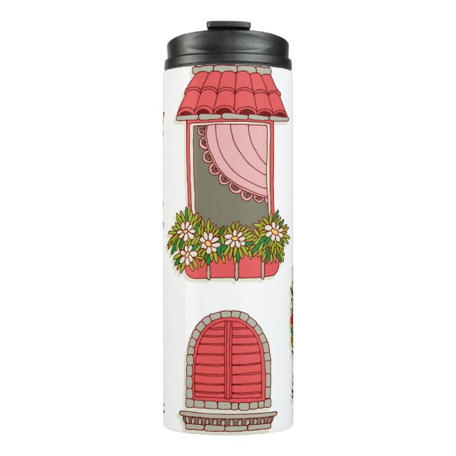 Termo Ilustraciones con ventanas antiguas: artísticas. (Anverso)