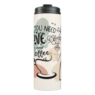 Termo Ilustraciones estéticos, café Chica