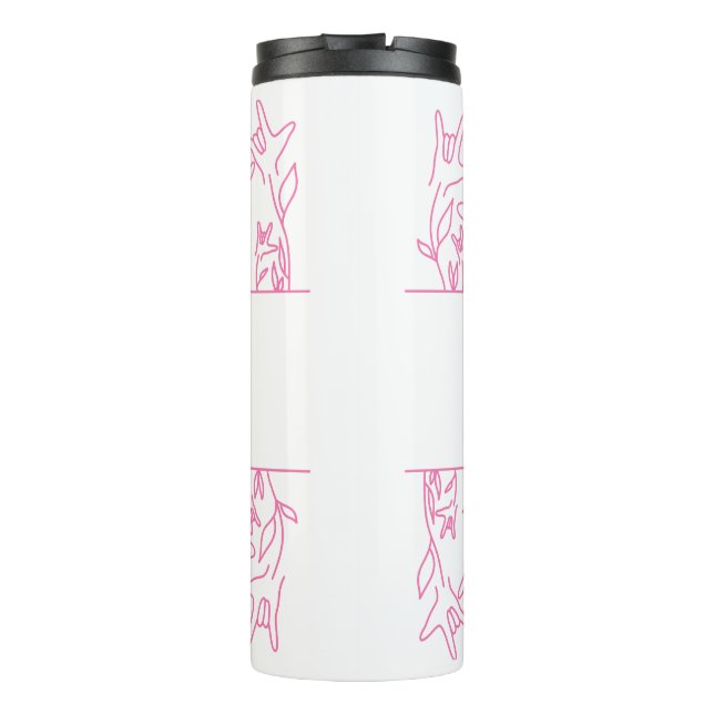 Termo ILY Bloom - Diseño ASL de nombre personalizado (Reverso)