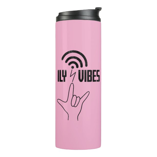 Termo ILY Vibes - Diseño ASL (Rotado hacia la izquierda)