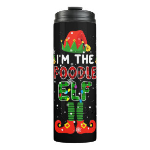 Termo Im El Poodle Elf Xmas Red Plaid Elf Costume Perro